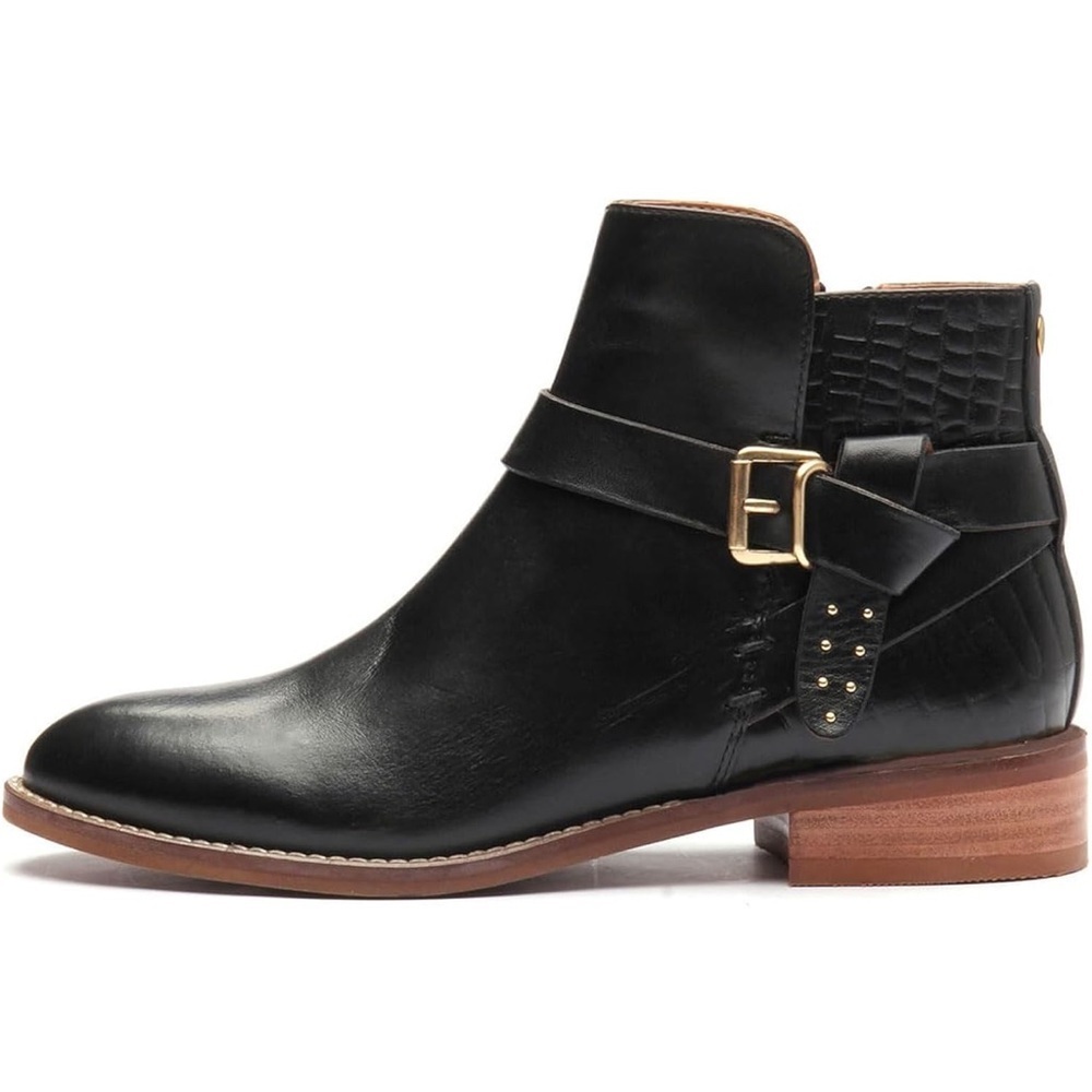Black Ankle Boots with Buckle Detail